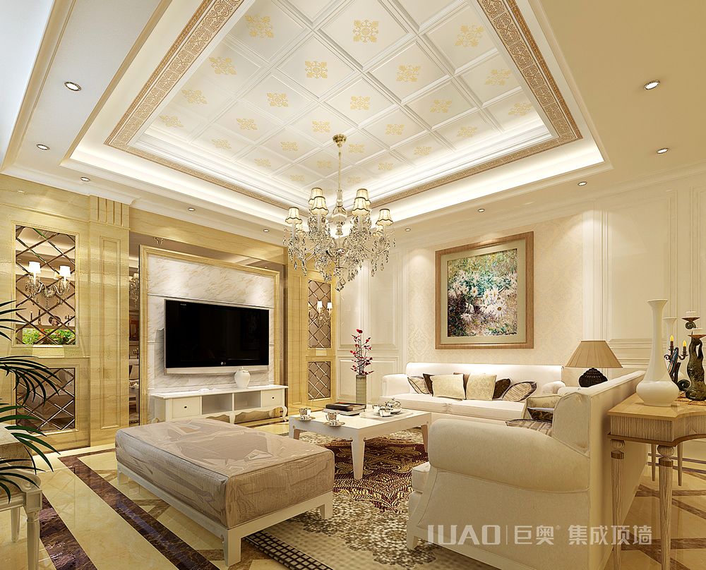 巨奧集成頂墻-高端定制整裝-小美風格客廳
